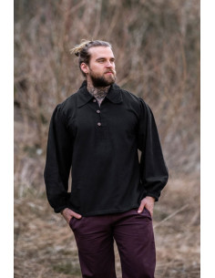 Camisa medieval modelo Ferdinand, cor preta 2
