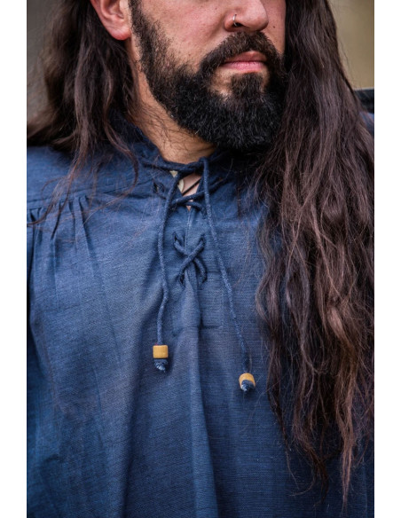 Camisa medieval modelo Leopold, cor azul