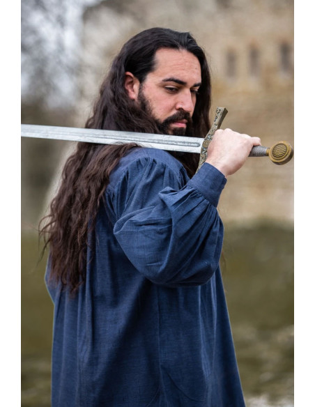 Camisa medieval modelo Leopold, cor azul