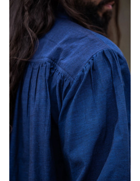 Camisa medieval modelo Leopold, cor azul