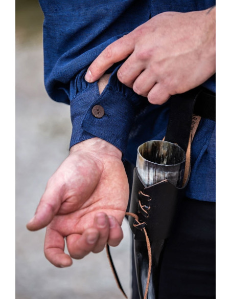 Camisa medieval modelo Leopold, cor azul
