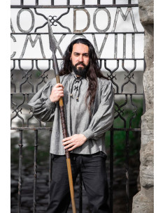 Camisa medieval modelo Leopold, cor cinza