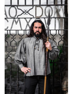 Camisa medieval modelo Leopold, cor cinza 2