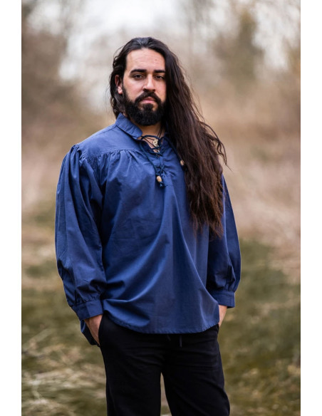 Friedrich camisa medieval azul com laços