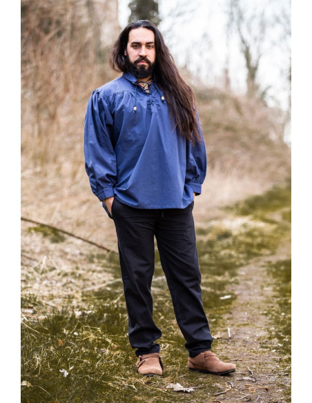 Friedrich camisa medieval azul com laços