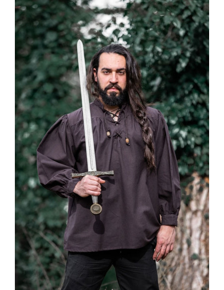 Camisa medieval Friedrich marrom...