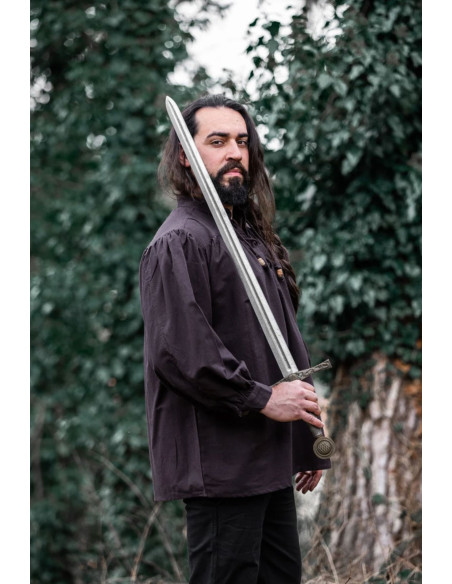 Camisa medieval Friedrich marrom...