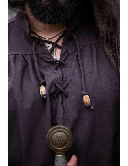 Camisa medieval Friedrich marrom...
