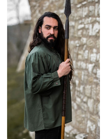 Friedrich verde camisa medieval com...