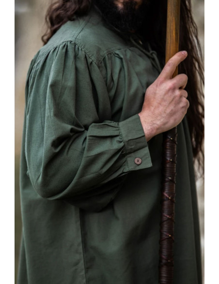 Friedrich verde camisa medieval com...