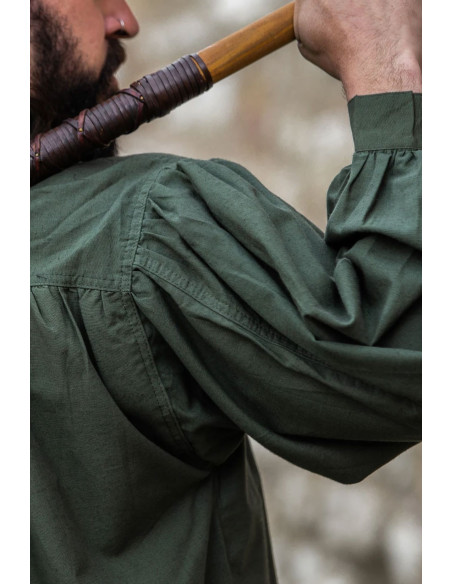 Friedrich verde camisa medieval com...