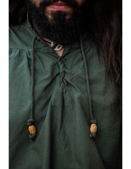 Friedrich verde camisa medieval com...