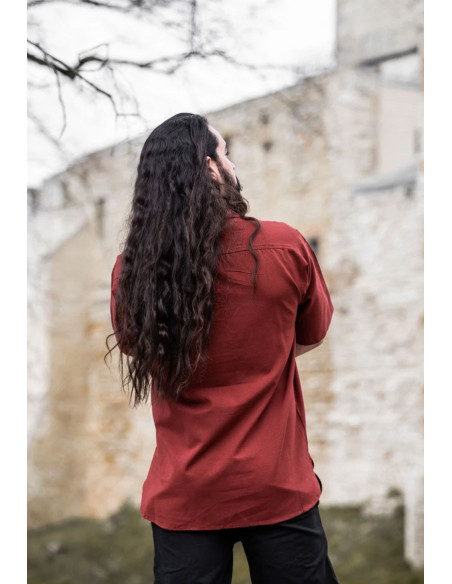 Camisa medieval de manga curta com...