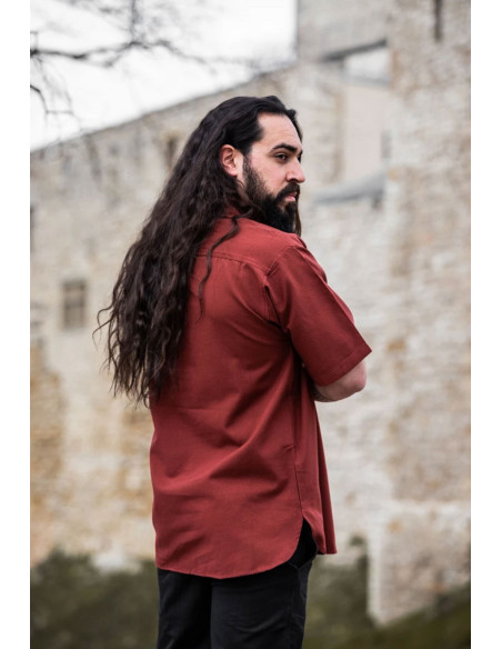 Camisa medieval de manga curta com...