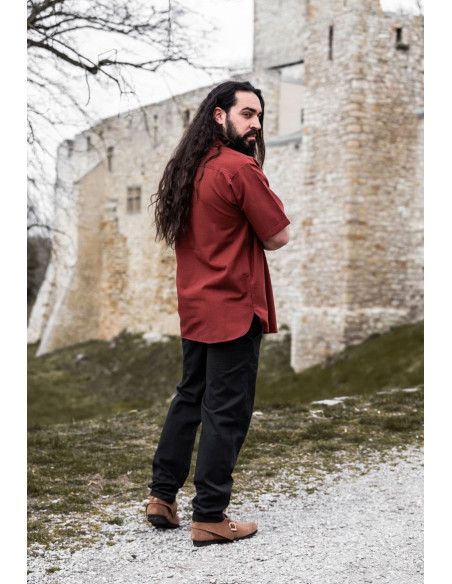 Camisa medieval de manga curta com...