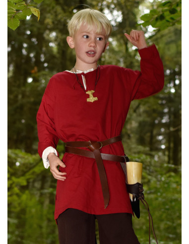 Túnica infantil medieval modelo Arn, vermelho