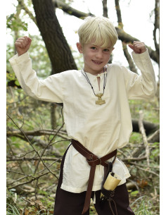 Túnica de criança medieval modelo Arn, branco natural