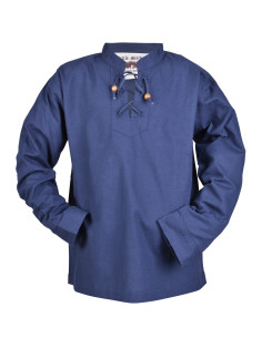 Camisa medieval azul para menino, Colin