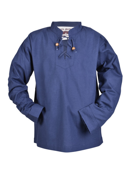 Camisa medieval azul para menino, Colin