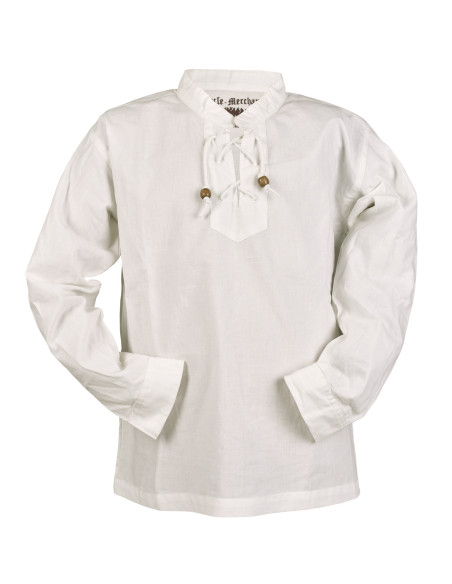 Camisa medieval branca natural para...