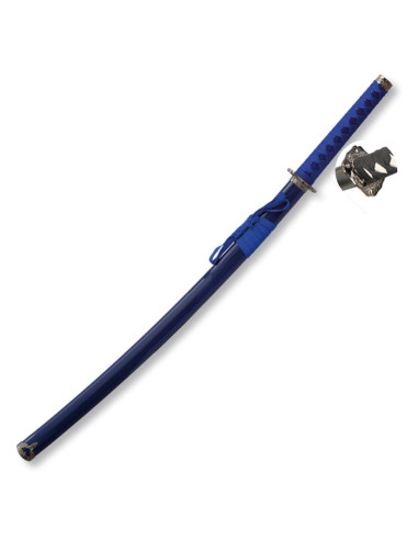 Katana azul Tole10 com lâmina de 68 cm.