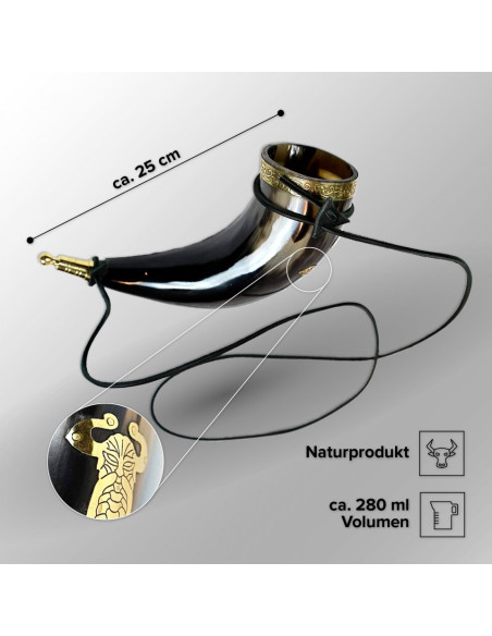 Chifre de Thor viking com pulseira de...