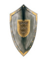 Escudo com três coroas no centro e tachas ao redor