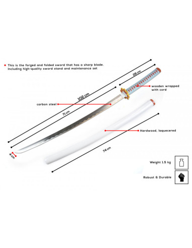 Kanjori Mitsuri Demon Slayer Katana forjada à mão
