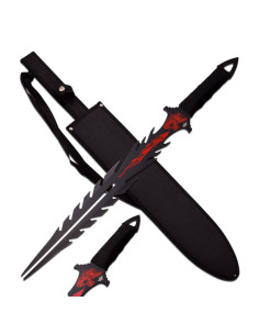 Espada curta de fantasia, chama do dragão, 66 cm.