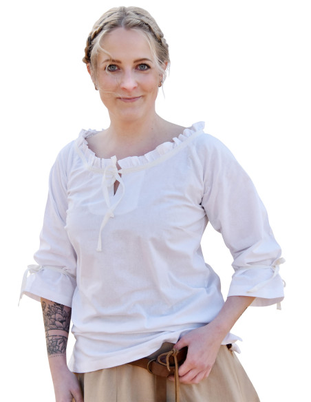 Blusa medieval mulher Birga, branca