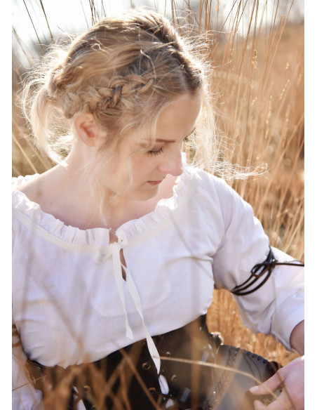 Blusa medieval mulher Birga, branca