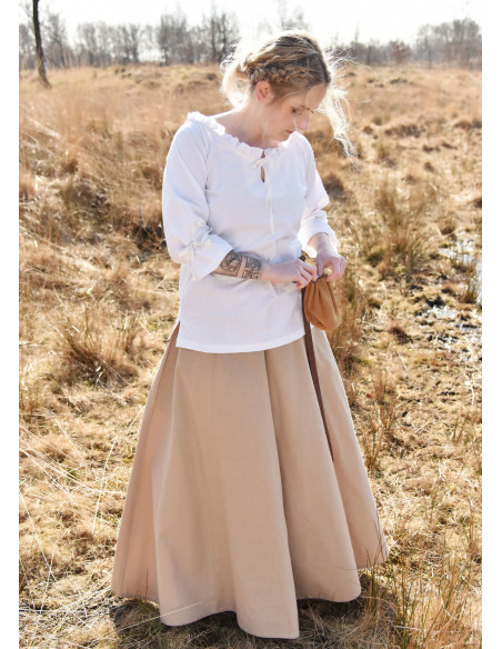 Blusa medieval mulher Birga, branca