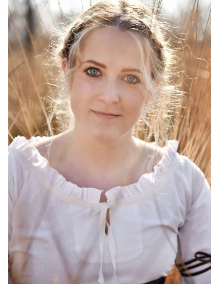 Blusa medieval mulher Birga, branca