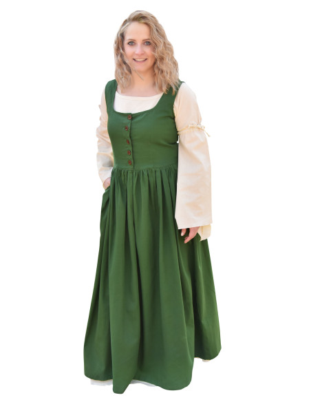 Vestido medieval sem mangas Lene em...