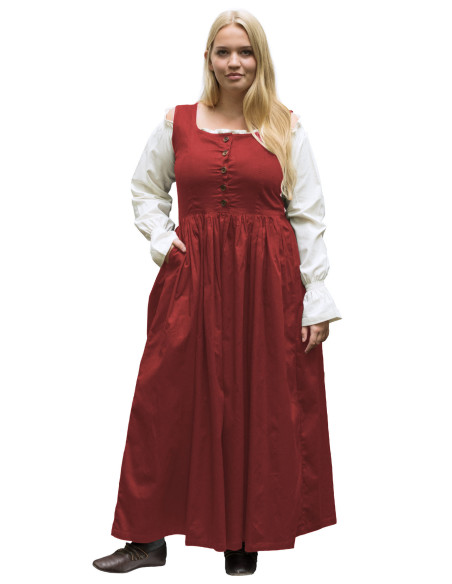 Vestido Medieval Sem Mangas Red Lene