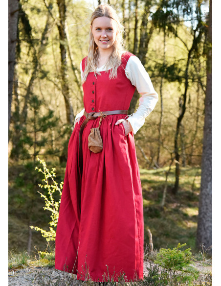 Vestido Medieval Sem Mangas Red Lene