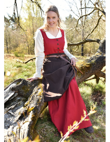 Vestido Medieval Sem Mangas Red Lene