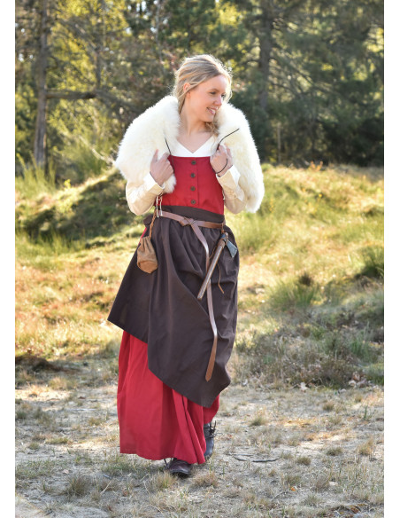 Vestido Medieval Sem Mangas Red Lene