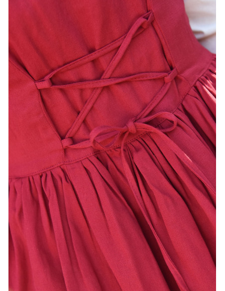 Vestido Medieval Sem Mangas Red Lene