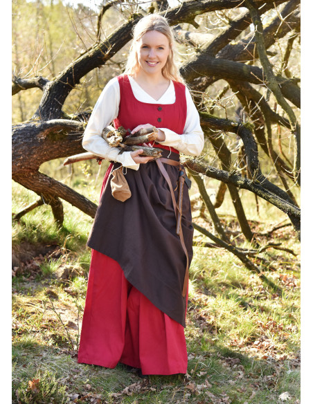 Vestido Medieval Sem Mangas Red Lene