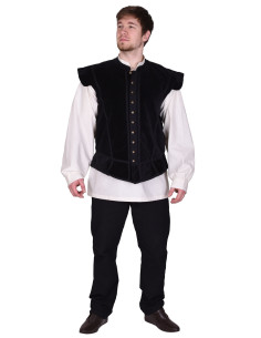 Casaco Víctor em veludo preto com botões 2