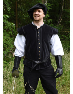 Casaco Víctor em veludo preto com botões