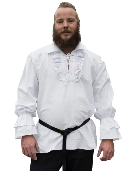 Camisa medieval e pirata Henry branco