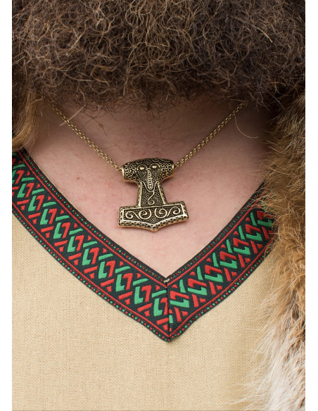 Túnica Viking de algodão, bege