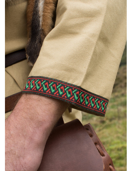 Túnica Viking de algodão, bege