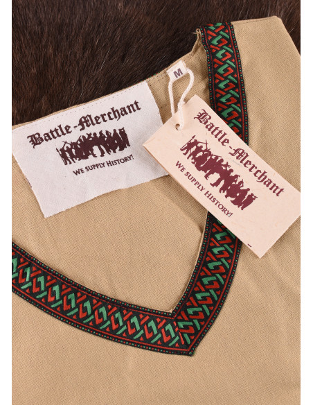 Túnica Viking de algodão, bege