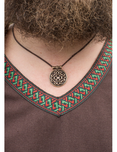 Túnica Viking de algodão, marrom