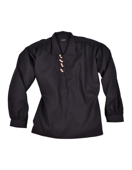 Camisa medieval com botões de...
