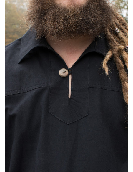 Camisa de cavaleiro medieval Gotz, preta
