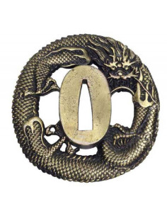 Tsuba em metal modelo John Lee Dragon